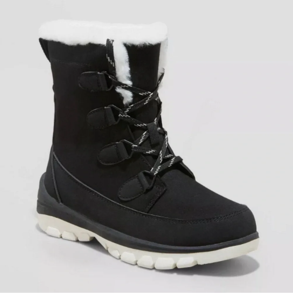 Women's Corie Shearling Hiker Winter Boots - Universal Thread Black 11